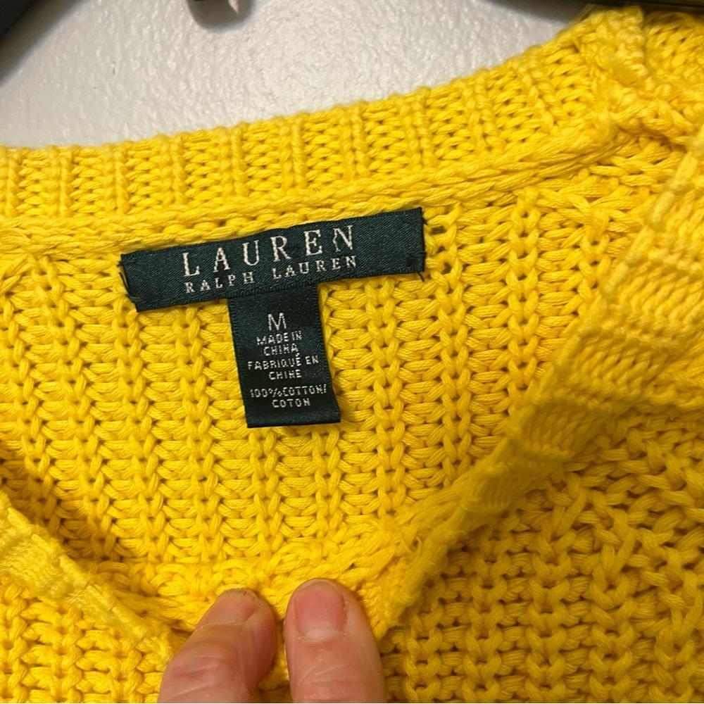 Lauren Ralph Lauren Yellow Crewneck Knit Sweater - Picture 5 of 9